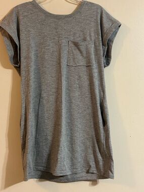 New in Casual Grey T-shirt  Dress with Pocket
